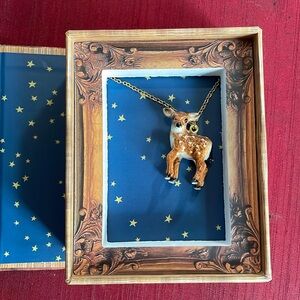 Camp Hollow porcelain newborn fawn necklace